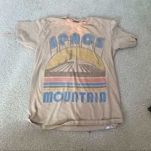 Disney Branded Tan Space Mountain T-Shirt (Preshrunk Cotton)
